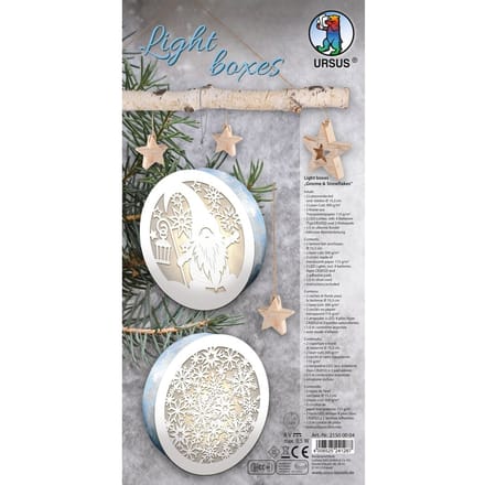 Lightboxes "Gnome & Snowflakes", set van 2