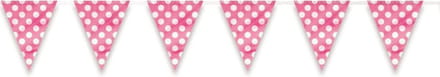 Unique Vlaggenlijn Stippen 4 M Roze/wit