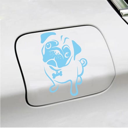 Bumpersticker - Hond - 15 X 10 - Licht Blauw