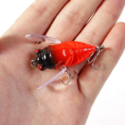PikeAttack- Cicade Bait - Drijvend - Kunstaas - Zwart/Rood - 5,5g - 4cm