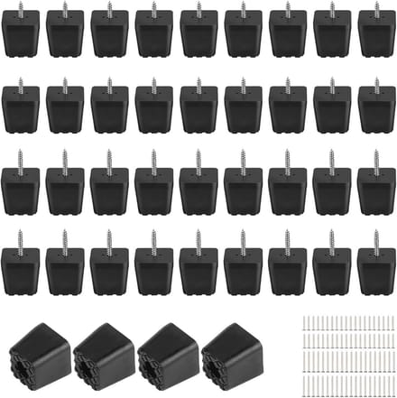 Zwarte rubbere voetjes voor meubels - 40 stuks, schroefbare meubelbescherming