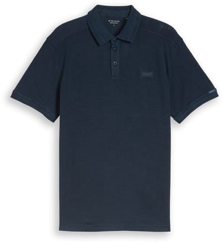 Tom Tailor - Piqué poloshirt met logobadge - Maat S - sky captain blue
