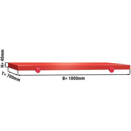 GGM Gastro Schneideplatte für Arbeitstisch - 1000x700mm - HACCP-Konform - Rot