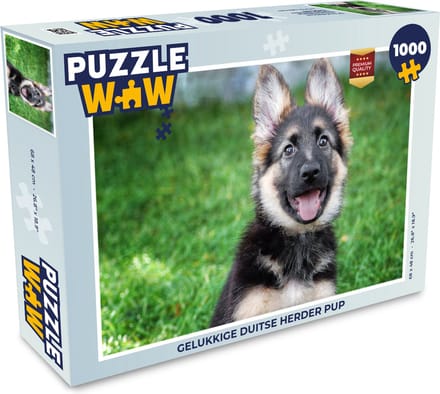 Puzzel Gelukkige Duitse herder pup - Legpuzzel - Puzzel 1000 stukjes volwassenen