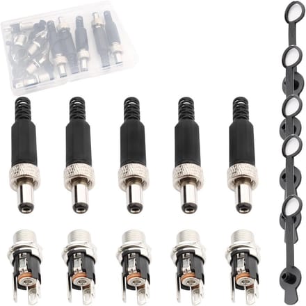 5 Sets 5.5 x 2.1mm DC Stroomconnector Barrel Jack Panel Montage voor Beveiligingscamera Adapter