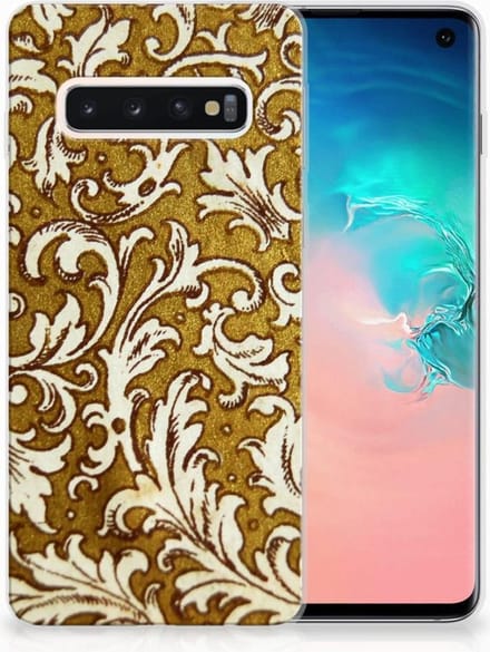 Back Cover voor Siliconen Hoesje Samsung Galaxy S10 Barok Goud