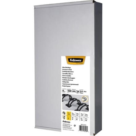 Draadrug Fellowes 6mm 34-rings A4 zwart 100 stuks