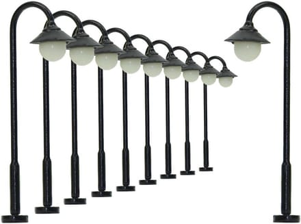 10 Stuks LED Straatverlichting 35mm voor Modelspoor N/TT Schaal Warmwit