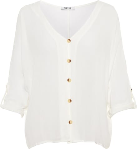 PIECES - PCSANNE 3/4 FOLD-UP TOP NOOS BC - Dames - Blouses