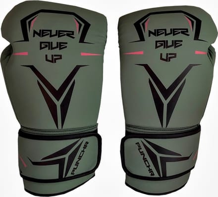 PunchR™ Never Give Up Bokshandschoenen Groen Zwart