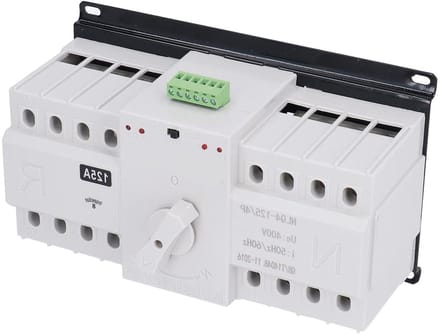 Automatische Transfer Schakelaar, 125A 4-Polig, Dubbele Voeding, 400V, Brandwerende Interface, Micro Break, CB Klasse.