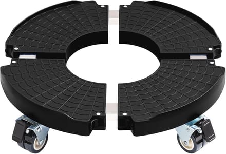 Verstelbare Plant Caddy met Wielen - 420 lbs Capaciteit, Zwart