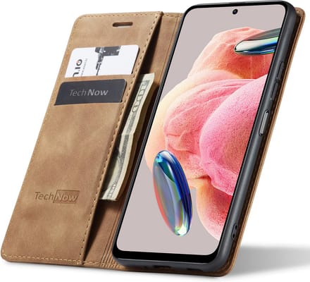 Hoesje geschikt voor Xiaomi Redmi Note 12 4G - Book Case Leer Slimline Bruin