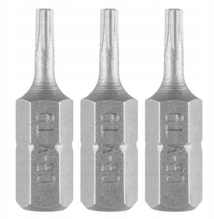 GRAPHITE Torx Biten T9 x 25 mm - Set van 3 stuks