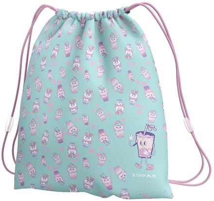 Lobbes gymtas bubbel tea pastel kleuren schoudertas voor kinderen.
