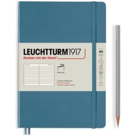 Leuchtturm1917 notitieboekje softcover medium a5 gelinieerd stone blue