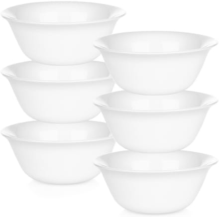 Vilde - Witte Glazen Kommen - 300 ml - Set van 6 - Opal Glas
