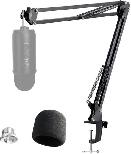 Microfoonhouder verstelbaar met arm en foam voorruit voor Blue Yeti en Yeti Pro