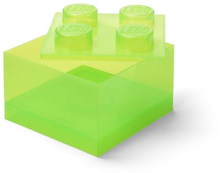 LEGO Storage Brick 4 Top Lid Translucent Light Green