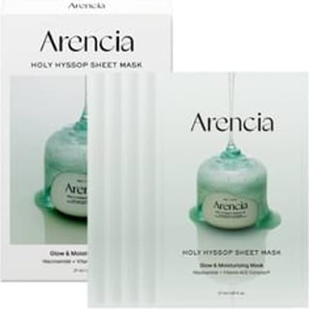 Arencia Holy Hyssop Sheet Mask Glow & Moisturizing Mask [Niacinamide+ Vitamin ACE Complex] [27mlx5][5 pcs]