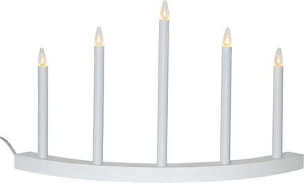 Star Trading 'Accent' houten boog, wit, 5-lamps, E10-lamp, warm wit, H 36 cm, B 60 cm