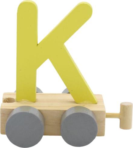 Lettertrein K geel | * totale trein pas vanaf 3, diverse, wagonnetjes bestellen aub