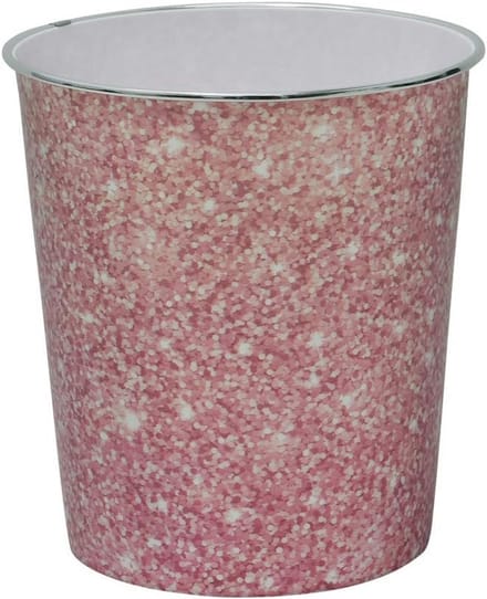 Kleine Roze Afvalemmer met Sparkle Effect - Compacte Papierbak