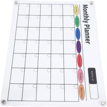 Uitwisbare Kalender Transparant Acryl Magnetisch Maandelijks Planbord voor Koelkast Keuken gray