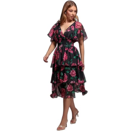 Damesjurk Goddiva Layered Floral