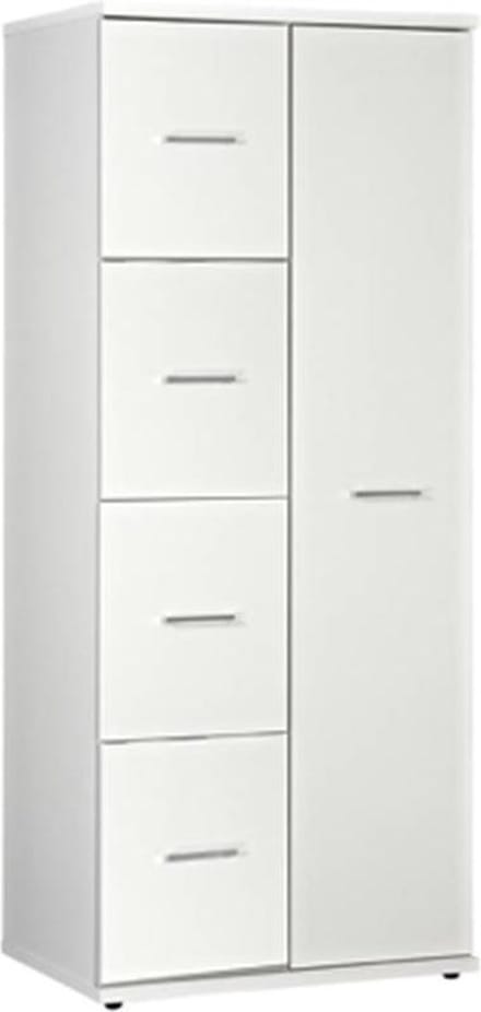 Kledingkast 1 Deur + 4 deuren - 200 x 83 x 58cm - Wit - Budel