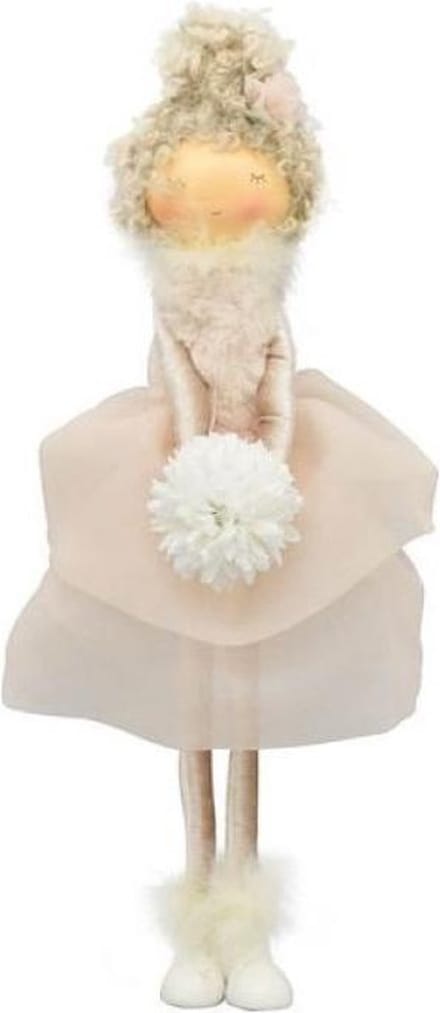 Pop Meisje decoratie Ecru met bloem