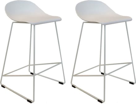 Livin24 Scandinavische Barkruk Ellen wit 66cm - Barkrukken set van 2 - barstoel