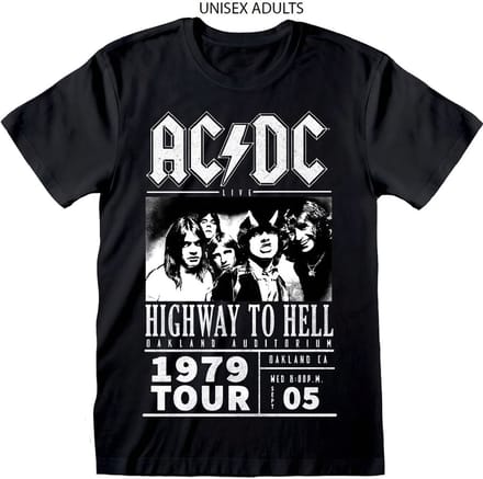 AC/DC Highway To Hell 1979 Tour T-Shirt ACD08625TSB Black-S