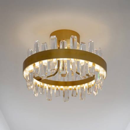By Rydéns By Rydens LED plafondlamp Triumph, messing, helder, Ø 50 cm