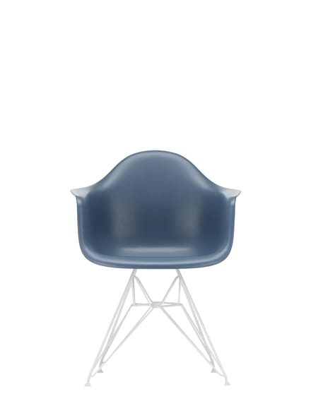 Vitra DAR Eames Plastic Armchair - zeeblauw RE - wit
