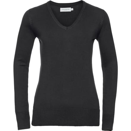 Russell Collectie Dames/Dames V-hals gebreide trui (Zwart)