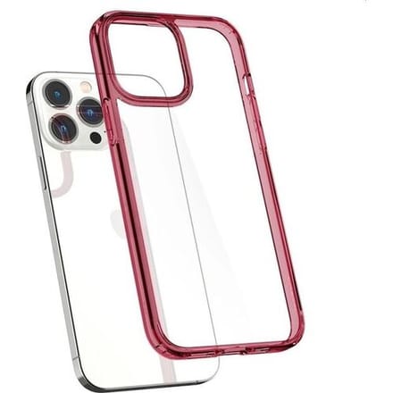 Spigen Ultra Hybrid Apple iPhone 13 Pro Hoesje Transparant/Rood