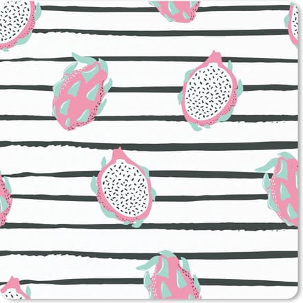 Muismat 20x20 cm - Mousepad Zomer - Fruit - Strepen - Muismatten