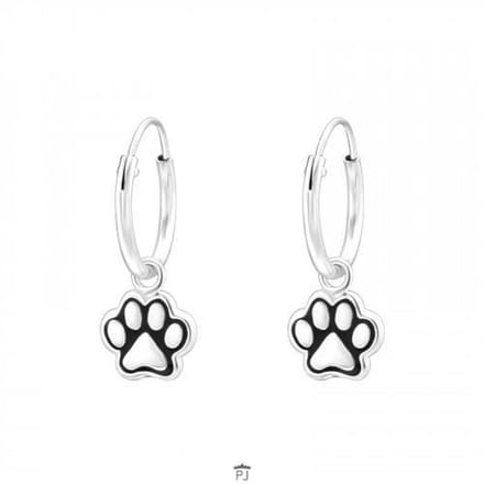 WeLoveSilver - kinderoorbellen zilver - poot hanger - 12 mm