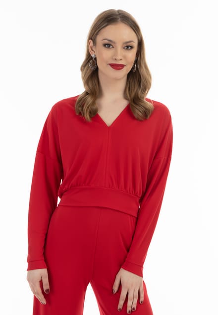 faina Cropped overhemd met lange mouwen