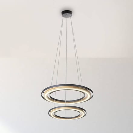 Globo LED hanglamp Rilas, zwart/hout, Ø 57 cm, dimbaar