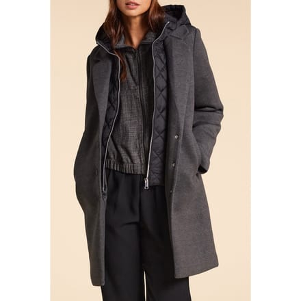 ICode Charcoal Coat With Detachable Facing Maat: 44 | Parka's Outlet | Dames | Grijs