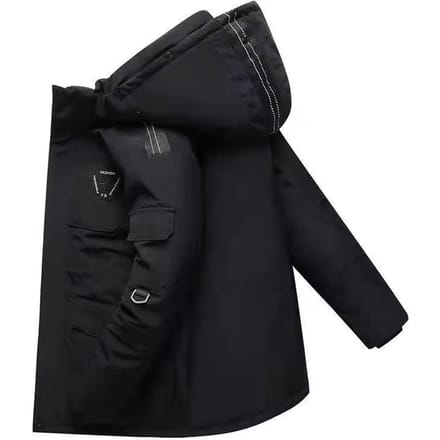 Nouveau Hiver hommes doudoune mi-longue Couple outillage doudoune M black