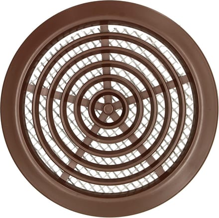 Ventilatierooster Rond - Luchtgitter - Ventilatie - Met Insectenhor - Diameter 80mm - Bruin