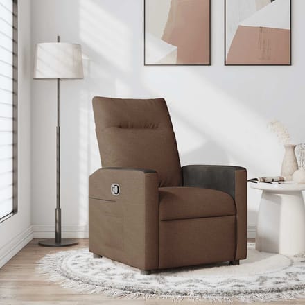 vidaXL - Fauteuil - verstelbaar - stof - bruin