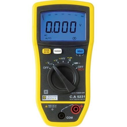 Chauvin Arnoux C.A 5231 Multimeter Digitaal CAT III 1000 V, CAT IV 600 V Weergave (counts): 6000