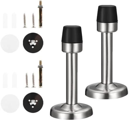 Deurstopper Set van 2 - Rvs Wandbeschermers met Rubber Buffer voor Geluidsreductie en Veiligheid