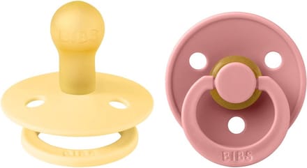 BiBS - Colour Pacifier - Maat 2 - Fopspeen - 2 stuks - Pale Butter / Dusty Pink