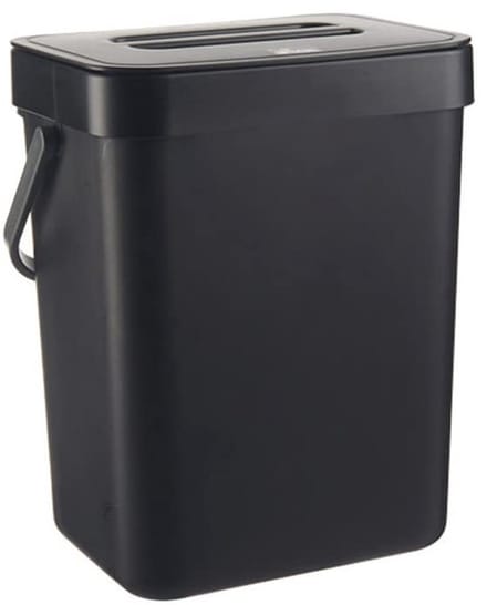 VT Goods - Keukenafvalcontainer - Compostbak - Flip-top-ontwerp - 3 liter - Draagbare greep - Ideaal voor keuken - Compact formaat