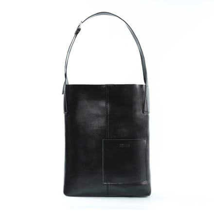 Solier FL29 Elvoria - Shopper Tas Dames - Echt Leer - Uitneembare Organizer - A4 Formaat - Zwart